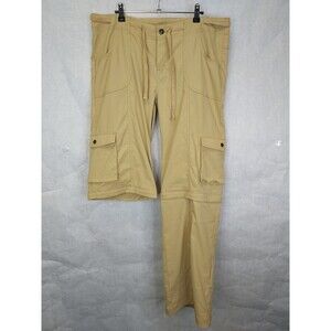 Prana Hiking Pants Womens 14 Convertible Zip Off Shorts Tan Khaki Cargo Gorpcore